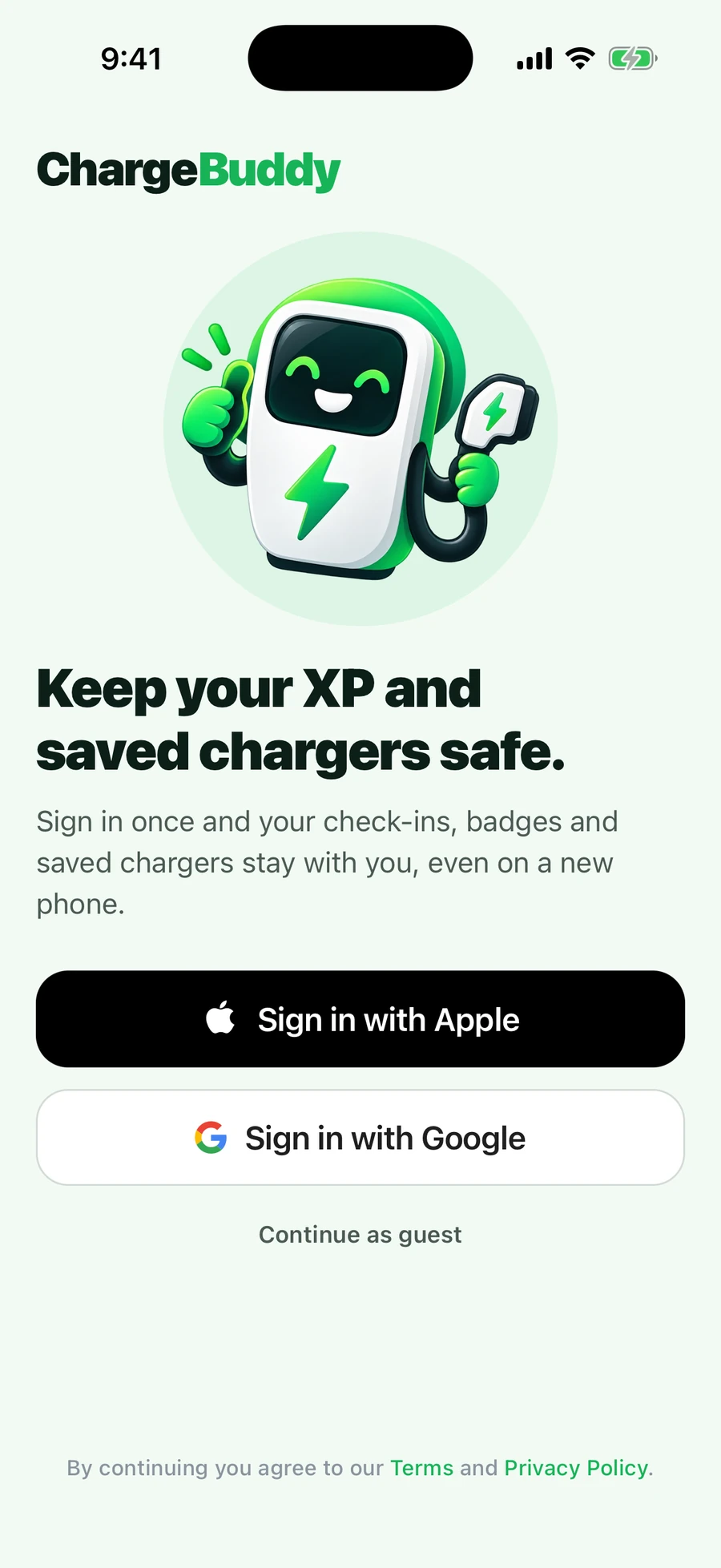 Sign in with Apple or Google